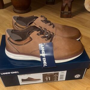 Lands' End size 11 NEW NIB Men's Dark Tan oxfords